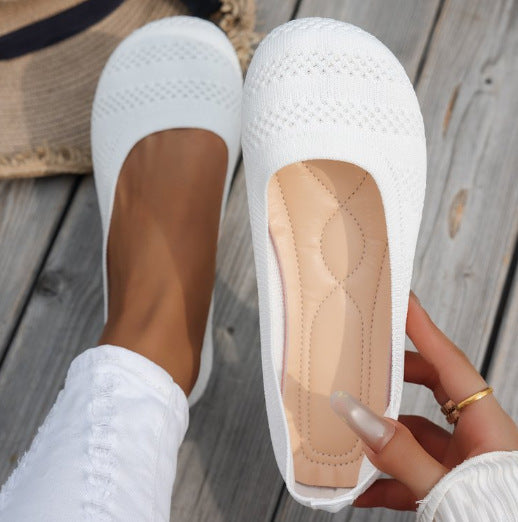 Women's Knit Ballet Flats with Non-Slip Sole
