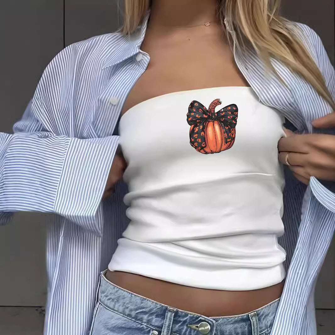 Women's Bandeau Top with Rock Star Print