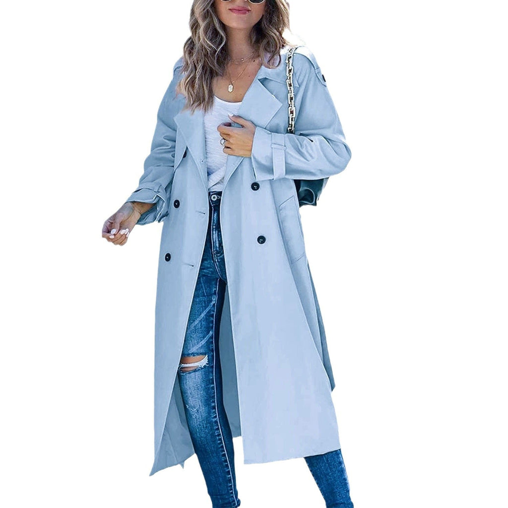 Elegant Oversized Trench Coat with Waist Belt
