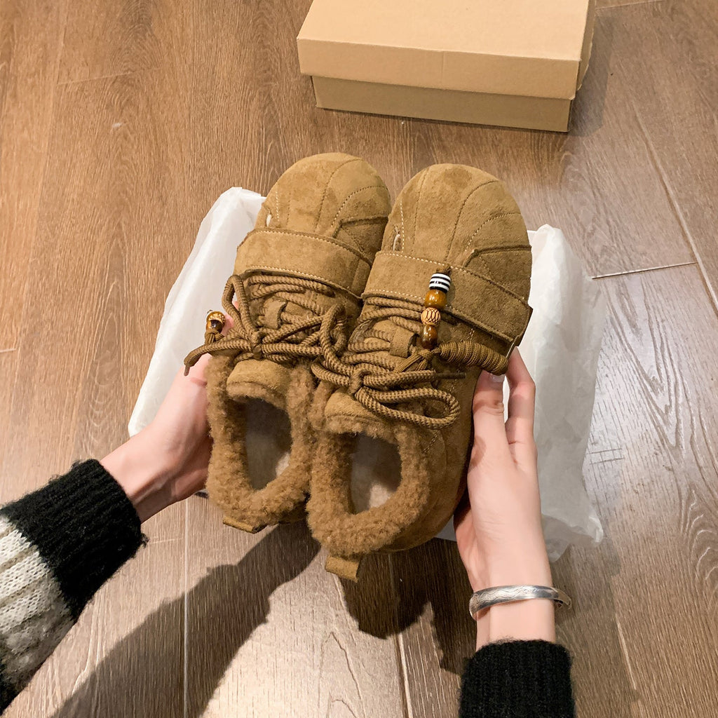 Women's Comfortable Fleece Sneakers with Plush Lining