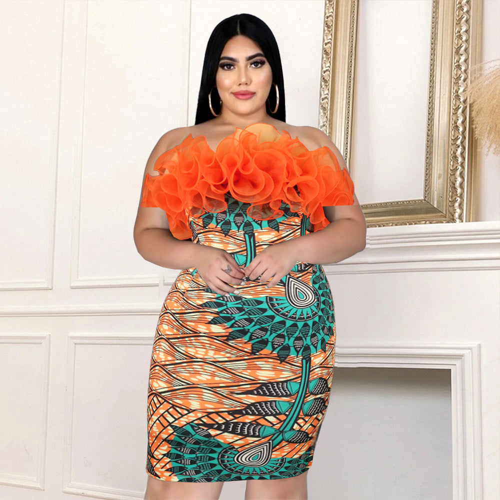 Women's Cocktail Dress with Voluminous Bodice