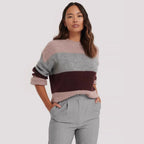 Women's Cozy Knit Pullover with Modern Pattern