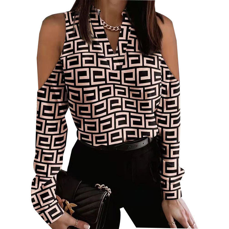 Women's Off-the-Shoulder Blouse with Floral Print