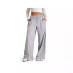 Women's Comfortable Wide-Leg Casual Pants with Elastic Waist and Pockets
