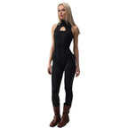 Elegant Bodycon Jumpsuit with Sweetheart Neckline and High Collar