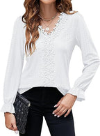 Women's Elegant Floral Blouse with V-Neck