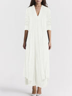 Women's Airy Maxi Skirt with Elegant V-Neck and Flowing Cut