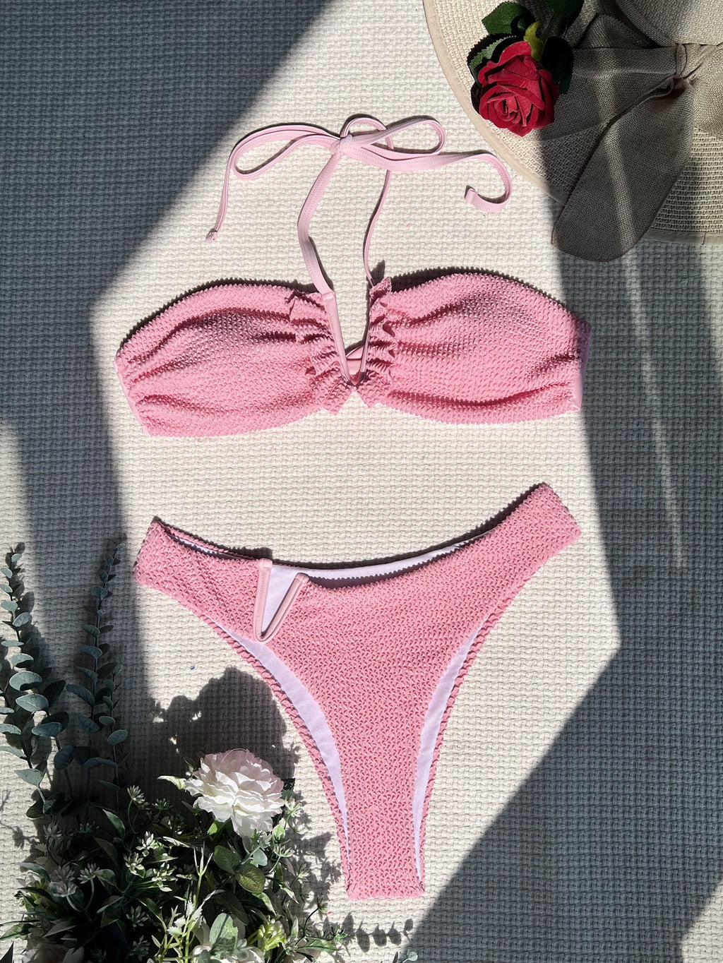 Women's Bandeau Bikini with Refined Ruffle Details