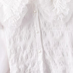 Women's Blouse with Voluminous Ruffle Collar