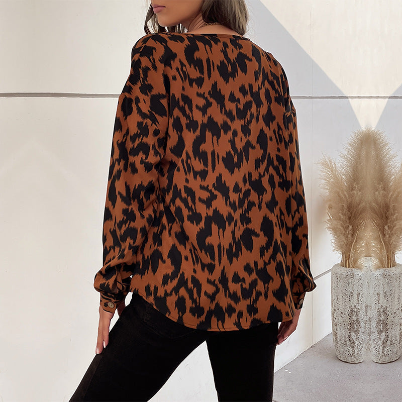 Women's Leopard Print Shirt Blouse
