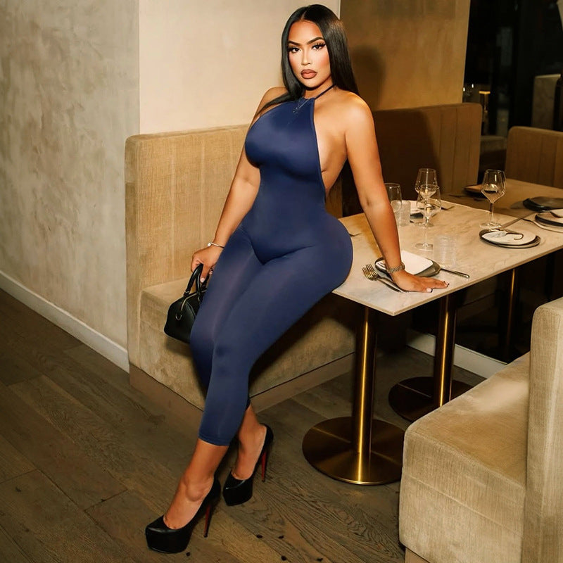 Elegant High-Neck Fitted Jumpsuit