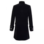 Women's Elegant Velvet Coat with Decorative Buttons