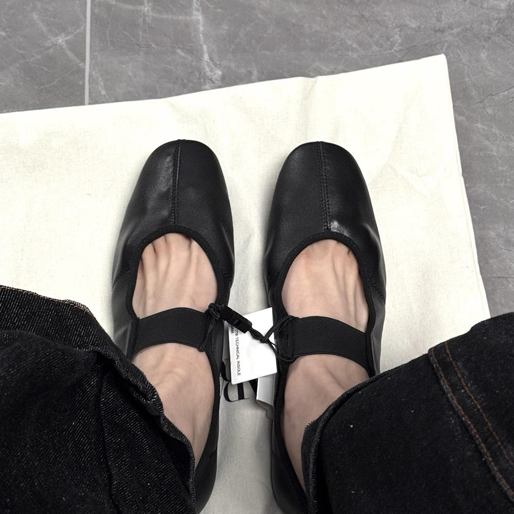 Women's Ballet Flats with Flexible Strap Design and Comfortable Insole