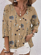 Women's Floral Print Blouse with Casual Fit