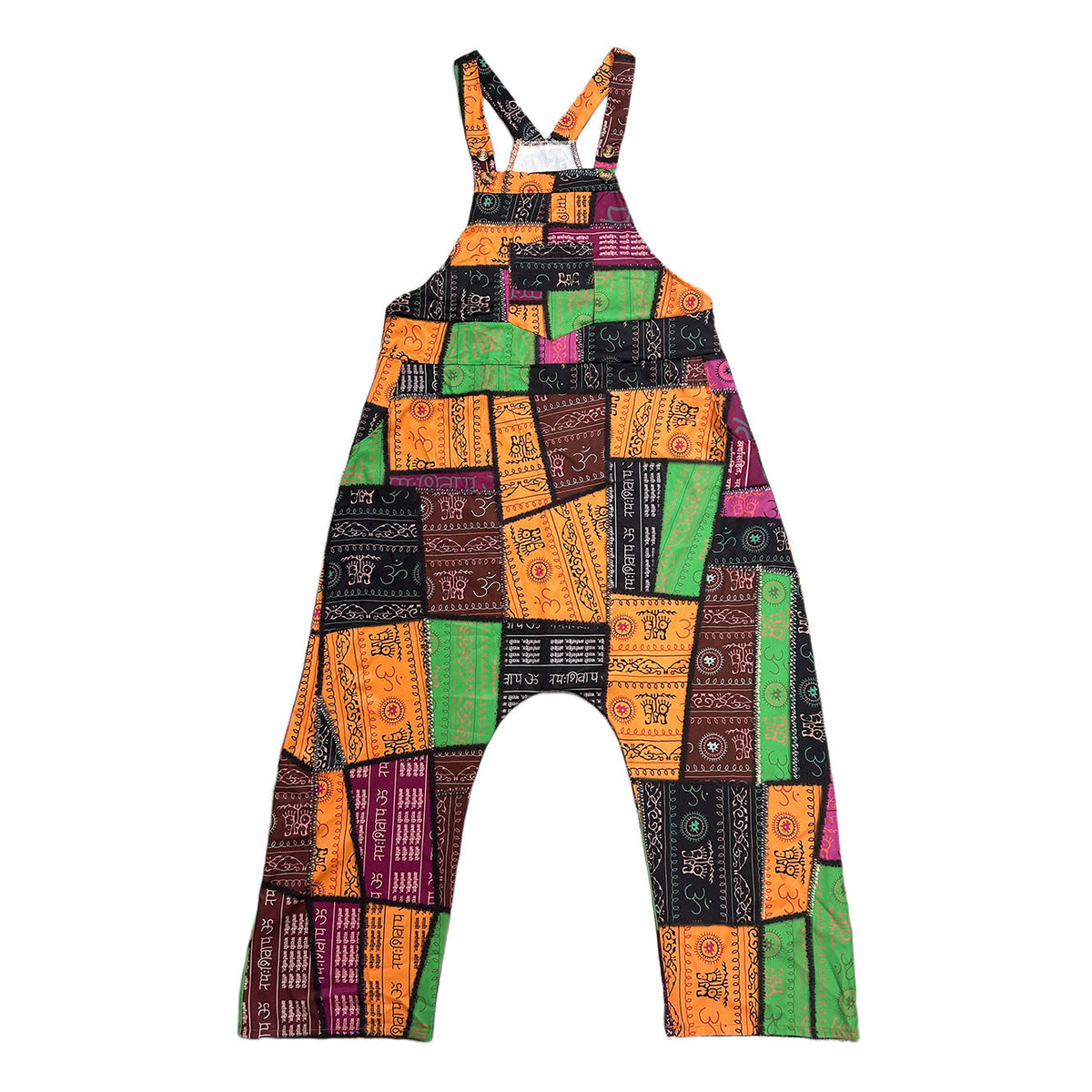 Women's Casual Jumpsuit with Colorful Patchwork Pattern