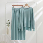 Casual Knit Top and Pants Set