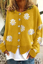 Women's Casual Floral Cardigan with Button Details