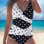 Women's Seamless Aqua Gymnastics Suit with Striped Design