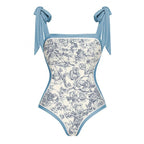 Women's Swimsuit Set with Elegant Wrap Skirt and Fashionable Bows