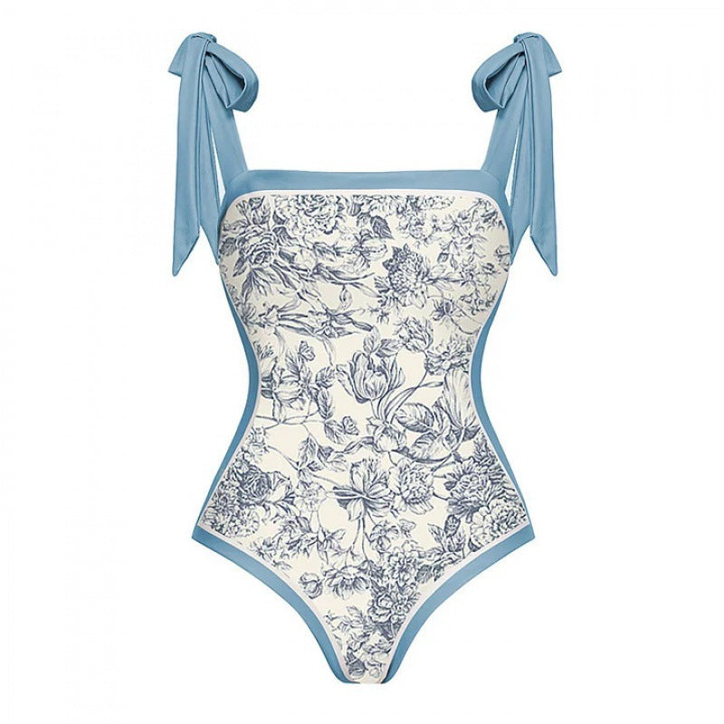 Women's Swimsuit Set with Elegant Wrap Skirt and Fashionable Bows