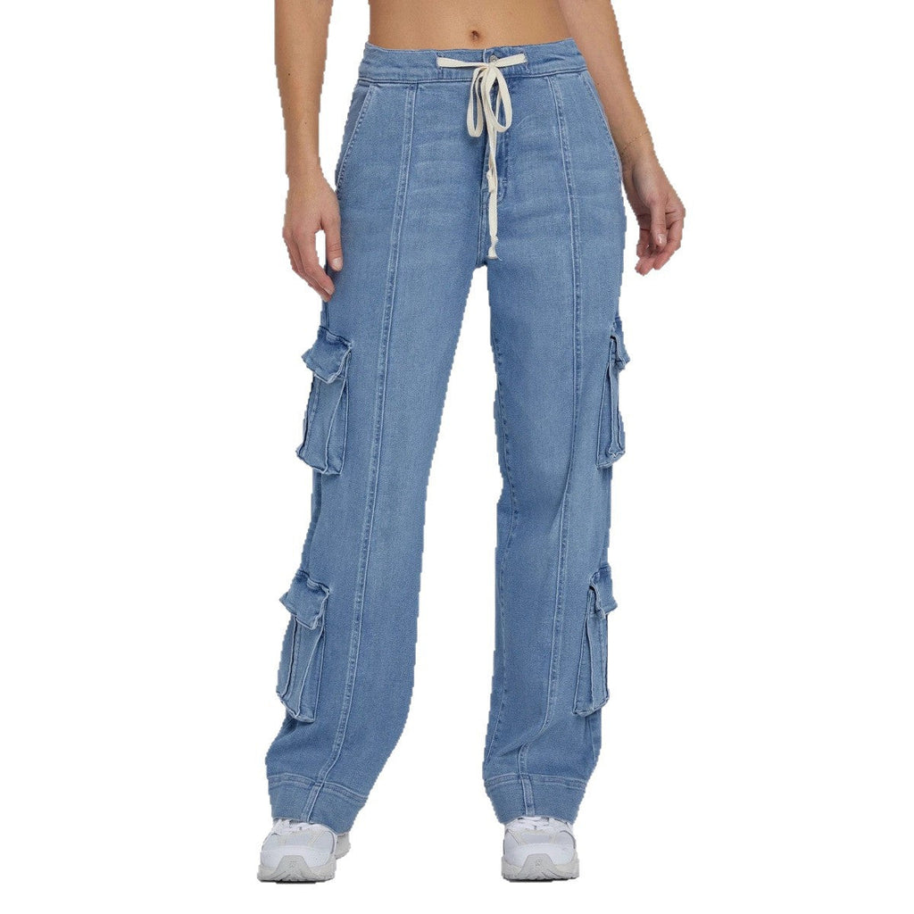 Women's Loose-Fit Cargo Jeans with Side Pockets