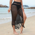 Women's Airy Crochet Skirt with Refined Fringe