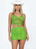 Women's Knitted Crop Top and Mini Skirt Set