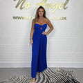 Elegant Jumpsuit with Deep Neckline and Pleated Details