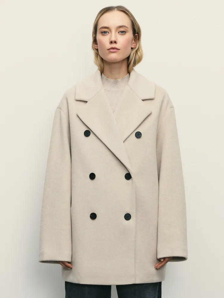 Women's Elegant Double-Breasted Coat Jacket