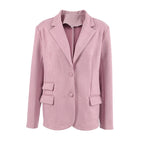 Women's Elegant Oversized Blazer in Fine Faux Suede