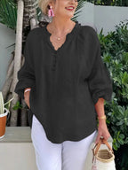 Casual Blouse with Balloon Sleeves