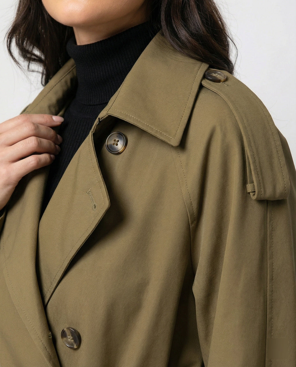 Double-Breasted Women's Trench Coat with Belt