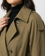 Double-Breasted Women's Trench Coat with Belt