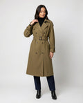 Double-Breasted Women's Trench Coat with Belt