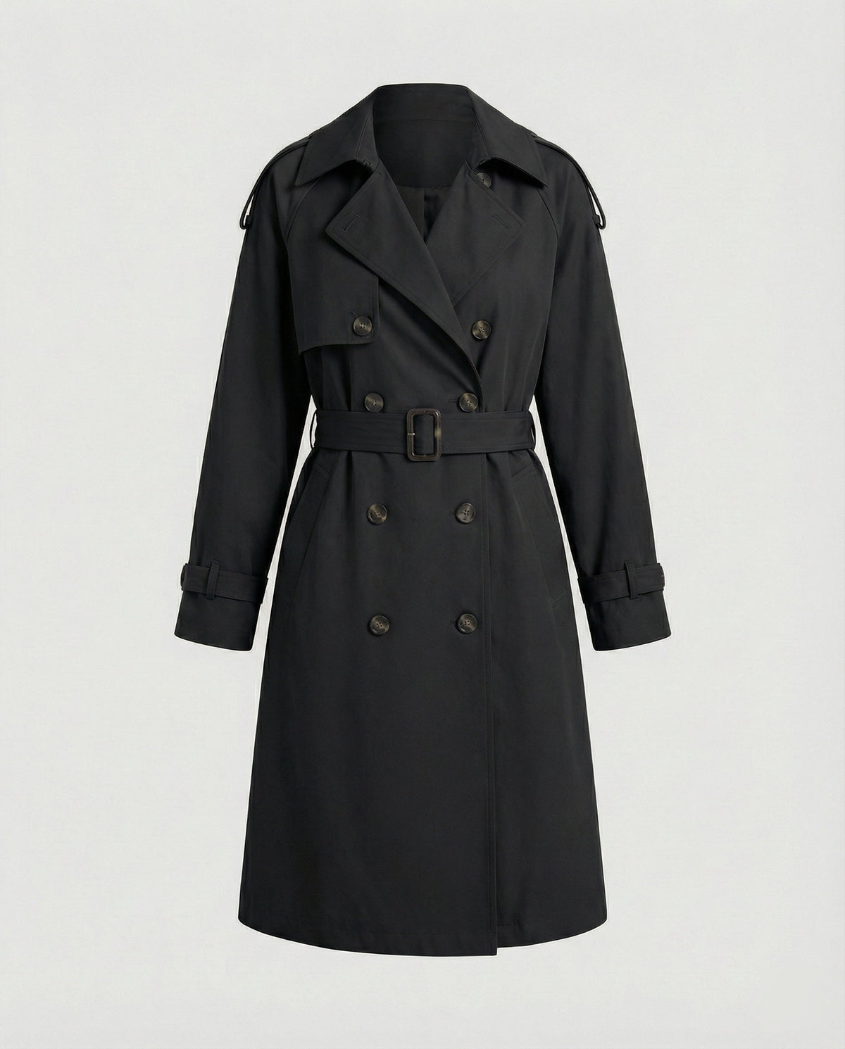 Double-Breasted Women's Trench Coat with Belt