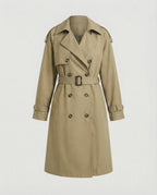 Double-Breasted Women's Trench Coat with Belt