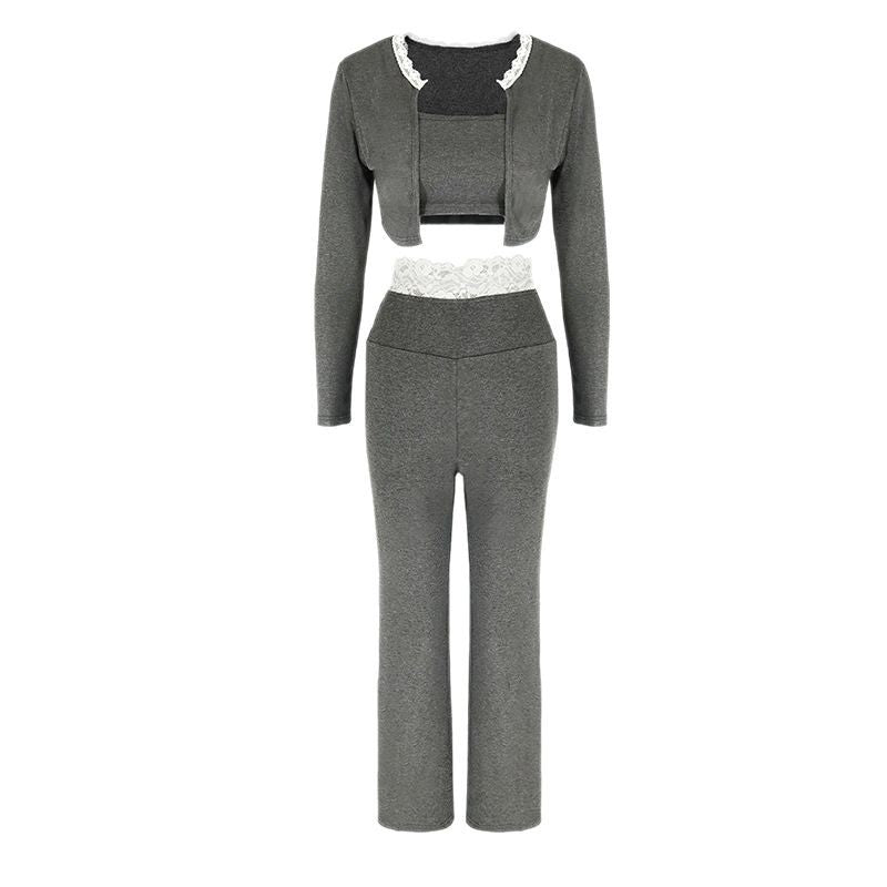 Elegant Two-Piece Set with Lace Accents