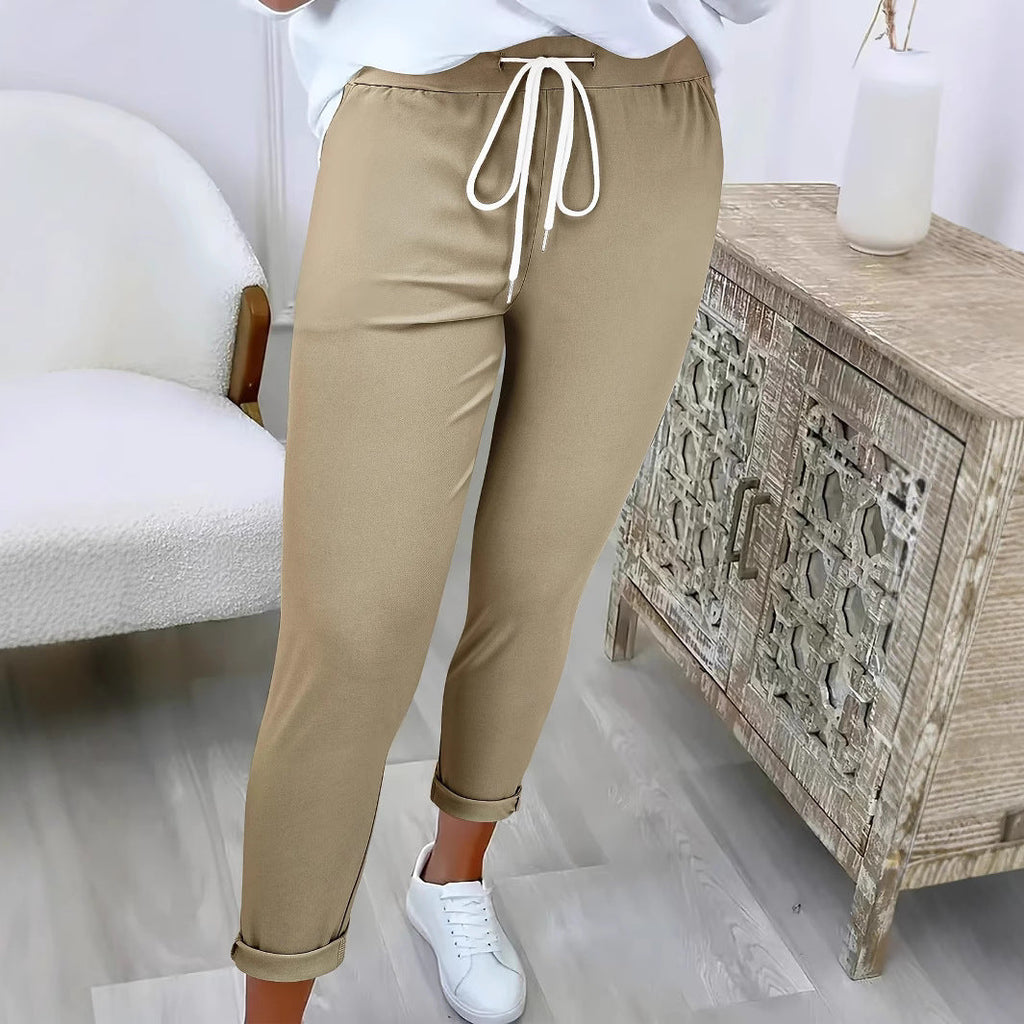 Women's Casual Pants with Elastic Waistband and Drawstring