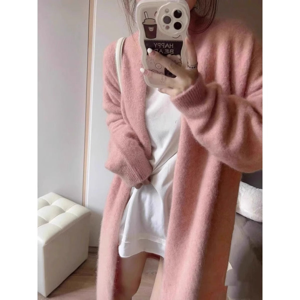 Women's Cozy Oversized Cardigan with Puff Sleeves