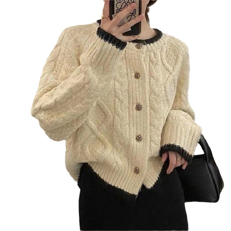 Women's Cozy Cardigan with Cable Knit Pattern