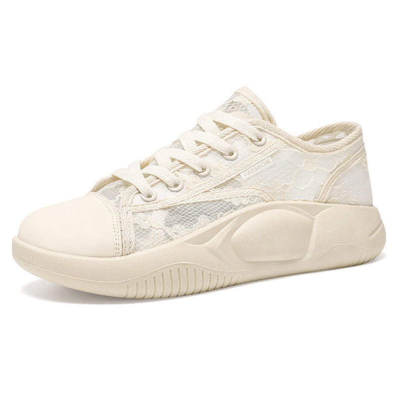 Women's Breathable Casual Sneakers with Floral Design and Flexible Sole
