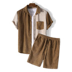 Women's Fashionable Leisure Set with Plaid Design and Elastic Waistband