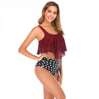 Women's Crochet Top and High-Waisted Bikini Set