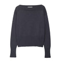 Women's Elegant Oversized Knit Sweater with Wide Round Neck