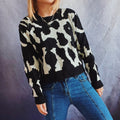 Women's Patterned Sweater with Modern Animal Print