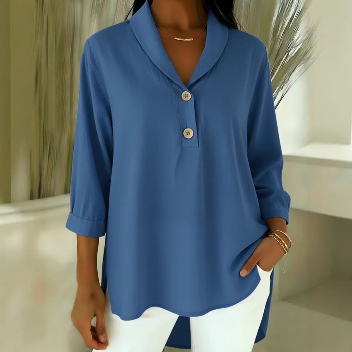 Elegant Shirt with Modern Collar and Button Details