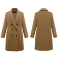 Women's Elegant Double-Breasted Wool Coat with Pockets