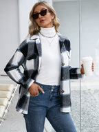 Women's Plaid Overshirt with Pockets