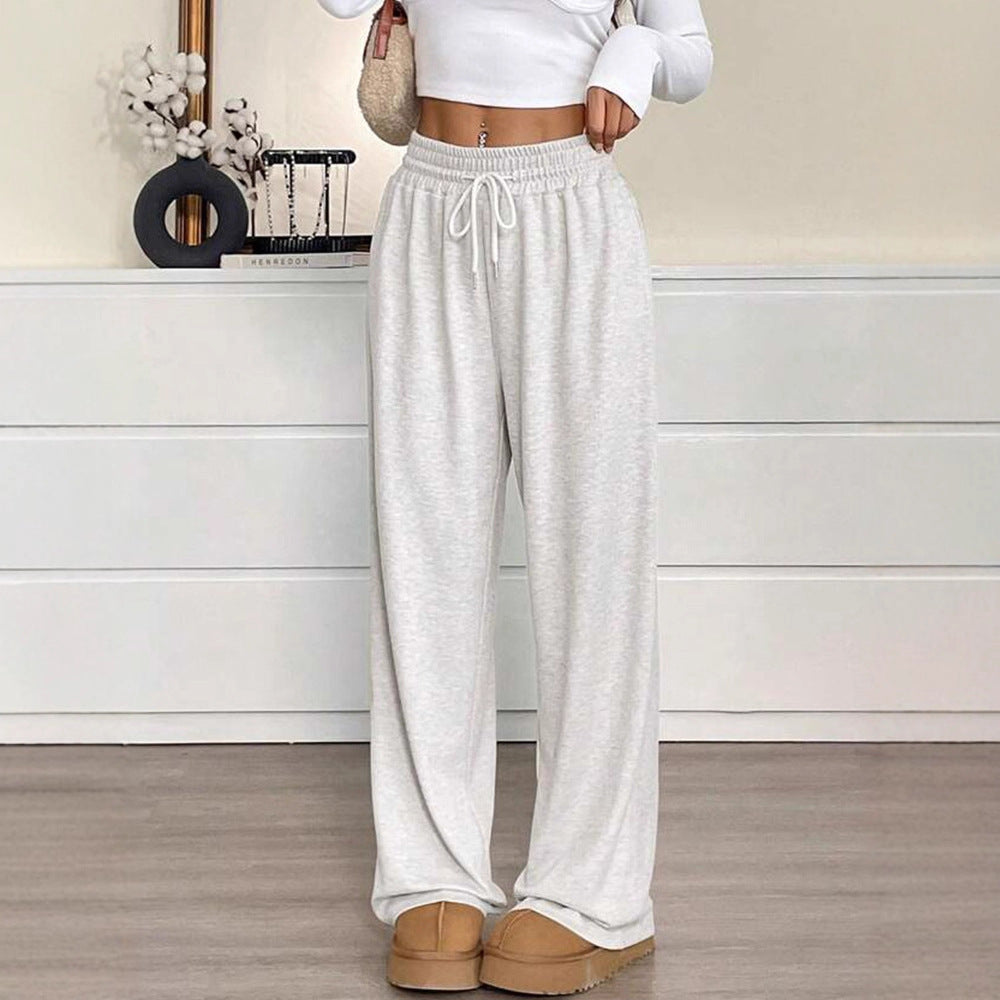 Women's Comfortable Wide-Leg Leisure Pants with Elastic Waistband
