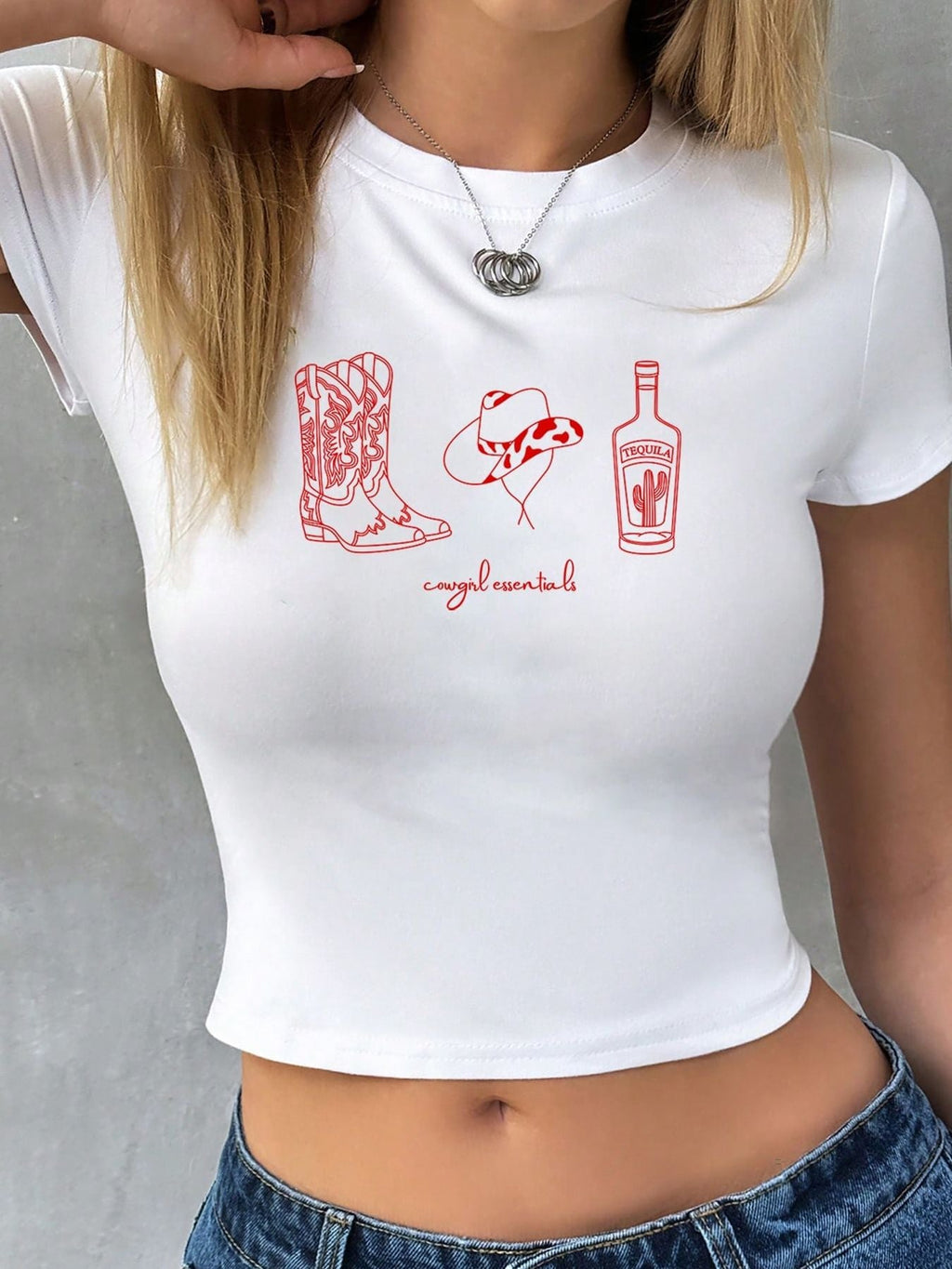 Women's Cowboy Graphic Crop T-Shirt